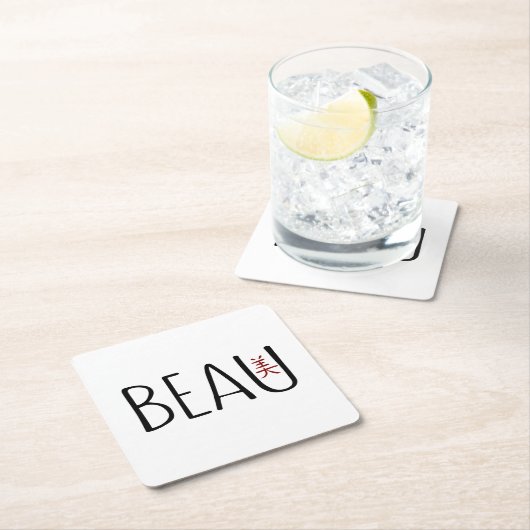 Beau Rechteckiger Pappuntersetzer (Vor Ort)