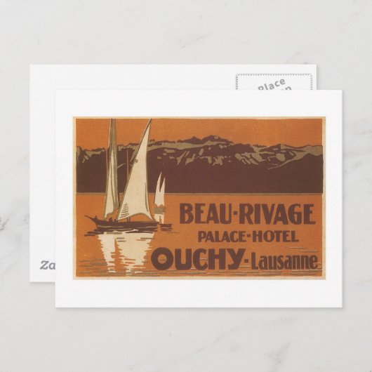 Beau Rivage Palace Hotel Ouchy Lausanne Postkarte (Vorne/Hinten)