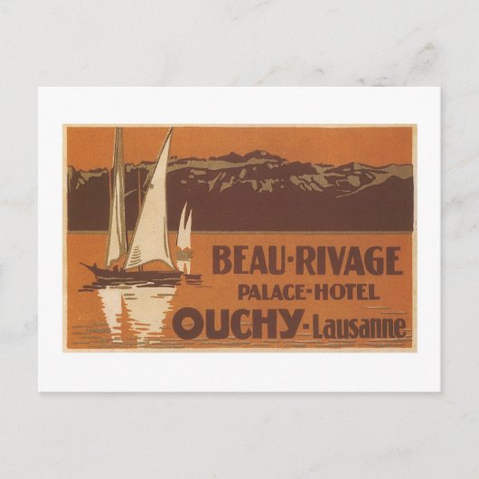 Beau Rivage Palace Hotel Ouchy Lausanne Postkarte (Vorderseite)