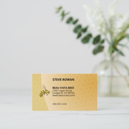 Beau Vista Bee Logo Beruflich Visitenkarte (Stehend Vorderseite)