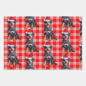 Beauceron Christmas Dog Red Holiday Kariert Geschenkpapier Set (Vorderseite 3)
