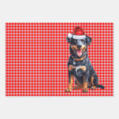 Beauceron Christmas Dog Red Holiday Kariert Geschenkpapier Set (Vorderseite 2)