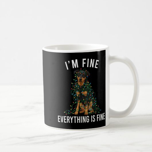 Beauceron Christmas I'm Fine Everything Is Fine Kaffeetasse (Rechts)