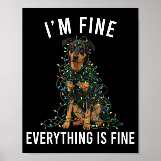 Beauceron Christmas I'm Fine Everything Is Fine Poster (Vorne)