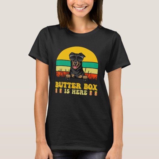 Beauceron Dog Butter Box Is Here Father s Day T-Shirt (Vorderseite)