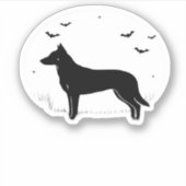 Beauceron Dog - Halloween Moon Silhouette Classic Aufkleber (Vorderseite)