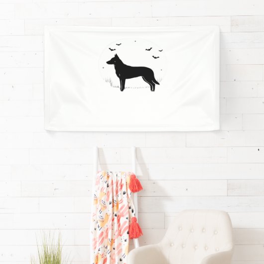 Beauceron Dog - Halloween Moon Silhouette Classic Banner (Insitu)