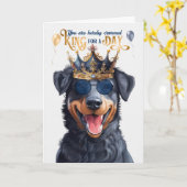 Beauceron Dog King for Day Funny Birthday Karte (Gelbe Blume)