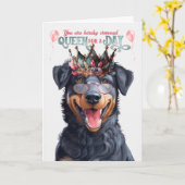 Beauceron Dog Queen for Day Funny Birthday Karte (Gelbe Blume)