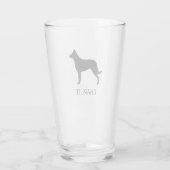 Beauceron Dog Silhouette Personalisiert Glas (Rückseite)