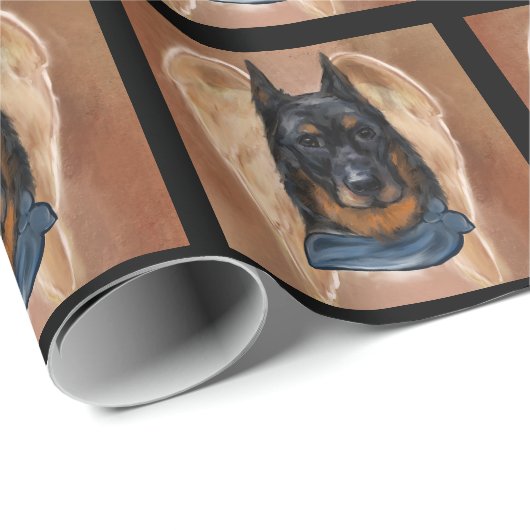 Beauceron Geschenkpapier (Rolleneckpunkt)