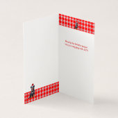 Beauceron Hund Karierte Ferienkarte Rot (Innenseite)