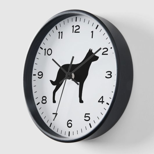 Beauceron Hunde Silhouette Uhr (Winkel)