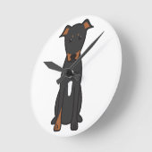 Beauceron HundeCartoon Runde Wanduhr (Winkel)