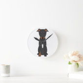 Beauceron HundeCartoon Runde Wanduhr (Zuhause)