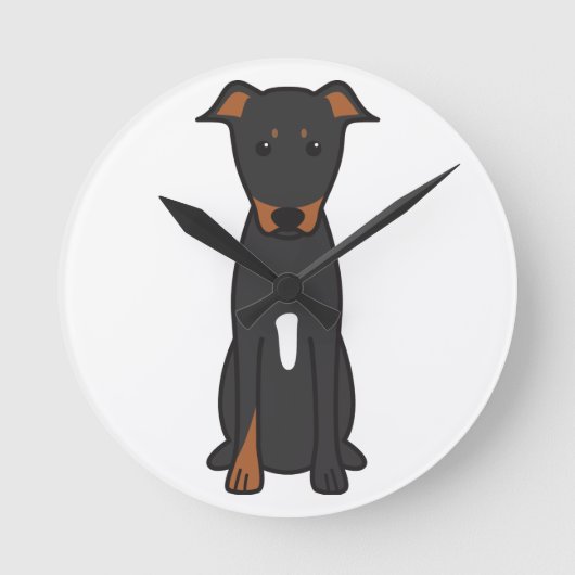 Beauceron HundeCartoon Runde Wanduhr (Vorderseite)