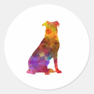 Beauceron im Watercolor Runder Aufkleber