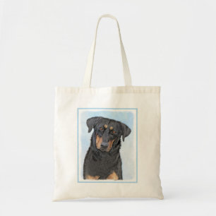 Beauceron Malerei - Niedliche Original Hund Kunst Tragetasche