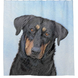 Beauceron Malerei - Niedliche Original Hunde Kunst Duschvorhang