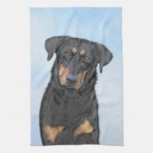 Beauceron Malerei - Niedliche Original Hunde Kunst Geschirrtuch