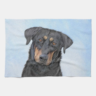 Beauceron Malerei - Niedliche Original Hunde Kunst Geschirrtuch