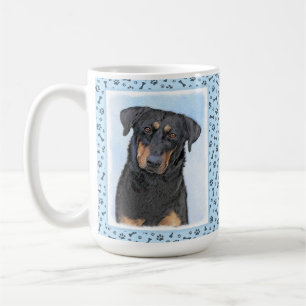 Beauceron Malerei - Niedliche Original Hunde Kunst Kaffeetasse