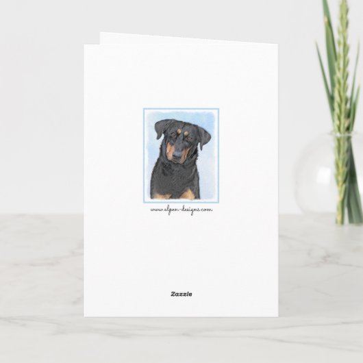 Beauceron Malerei - Niedliche Original Hunde Kunst Karte (Rückseite)