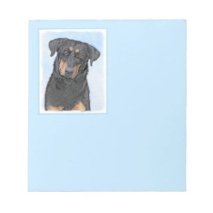 Beauceron Malerei - Niedliche Original Hunde Kunst Notizblock