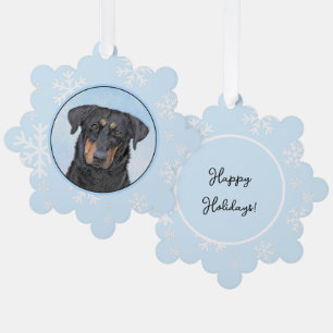 Beauceron Malerei - Niedliche Original Hunde Kunst Ornament Karte
