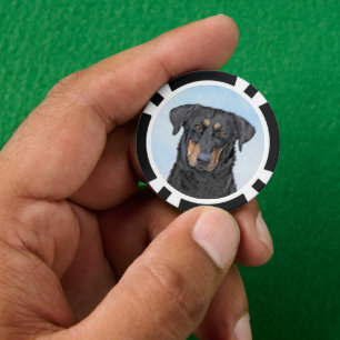 Beauceron Malerei - Niedliche Original Hunde Kunst Pokerchips