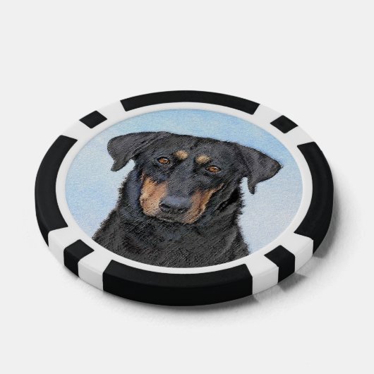 Beauceron Malerei - Niedliche Original Hunde Kunst Pokerchips (Einzeln)