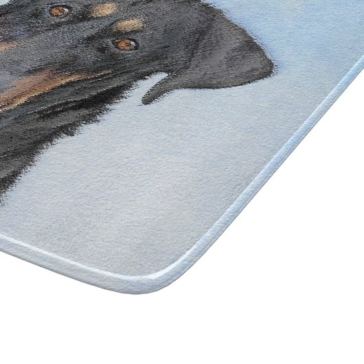 Beauceron Malerei - Niedliche Original Hunde Kunst Schneidebrett (Ecke)