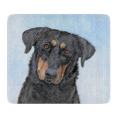Beauceron Malerei - Niedliche Original Hunde Kunst Schneidebrett (Vorderseite)