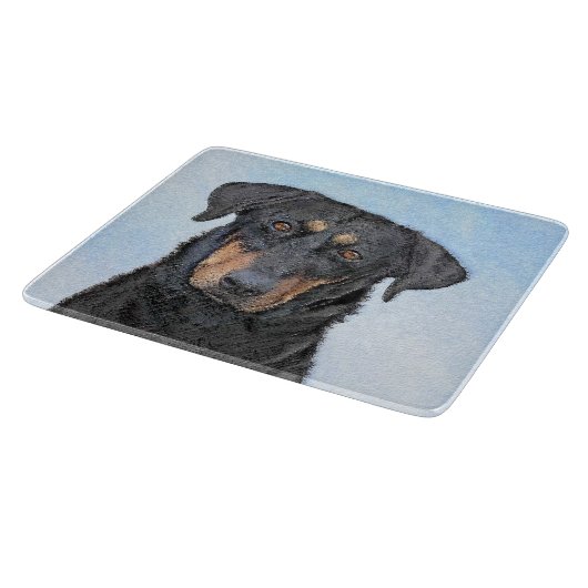 Beauceron Malerei - Niedliche Original Hunde Kunst Schneidebrett (Ecke)