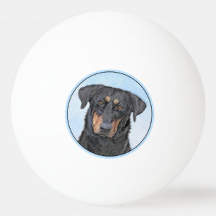 Beauceron Malerei - Niedliche Original Hunde Kunst Tischtennisball
