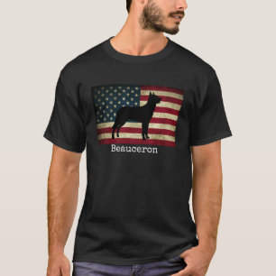 Beauceron mit amerikanischer Flagge T-Shirt