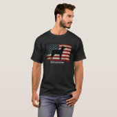 Beauceron mit amerikanischer Flagge T-Shirt (Vorne ganz)