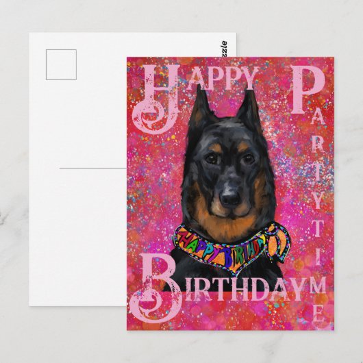 Beauceron Postkarte (Vorne/Hinten)