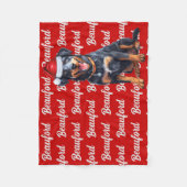 Beauceron Red mit Name Christmas Dog Fleecedecke (Vorderseite)