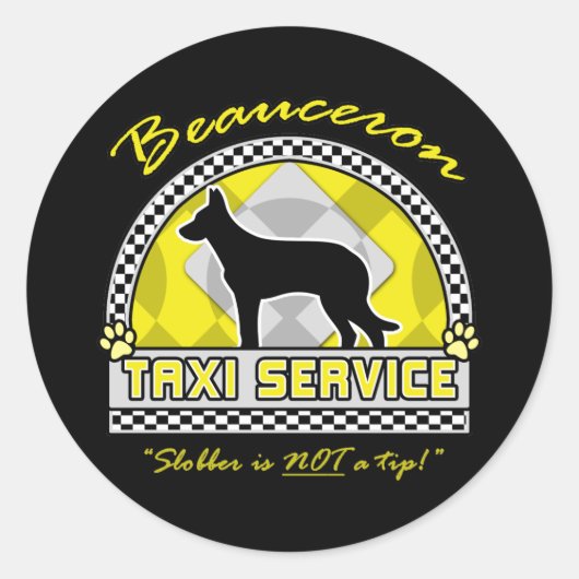 Beauceron Taxi Runder Aufkleber (Vorderseite)