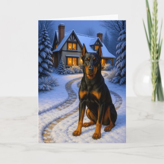 Beauceron-Weihnachtskarte Feiertagskarte (Vorderseite)