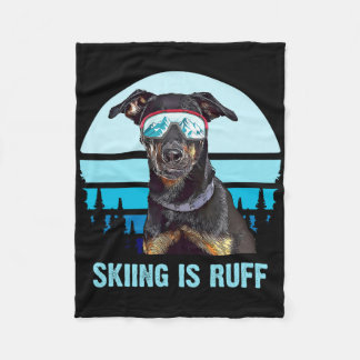 Beauceron Winter Skifahren Ist Ruff Ski Hund Liebh Fleecedecke