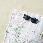 Beaufort Inlet und Teil der Core Sound Chart Strandtuch (Beispiel)