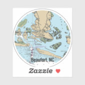 Beaufort NC Chart Aufkleber (Blatt)