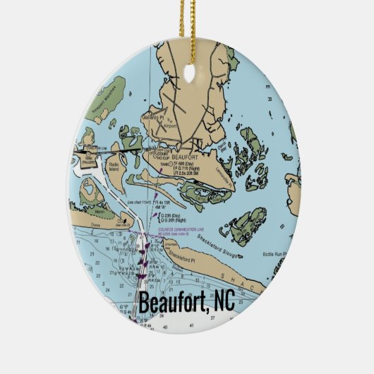 Beaufort NC Chart Keramik Ornament (Rechts)