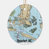 Beaufort NC Chart Keramik Ornament (Links)