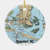 Beaufort NC Chart Keramik Ornament (Hinten)