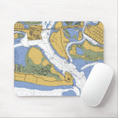 Beaufort NC Seehafen-Diagramm mousepad (Mit Mouse)