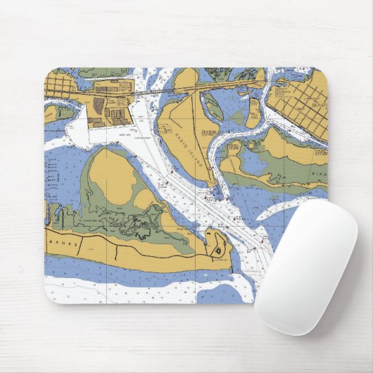 Beaufort NC Seehafen-Diagramm mousepad (Mit Mouse)