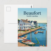 Beaufort North Carolina Postkarte (Vorne/Hinten)